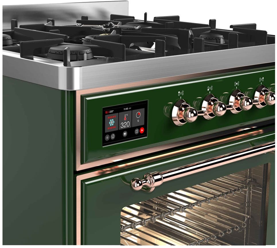 Ilve UM30DNE3EGPLP Liquid Propane In Emerald Green W/ Copper Trim