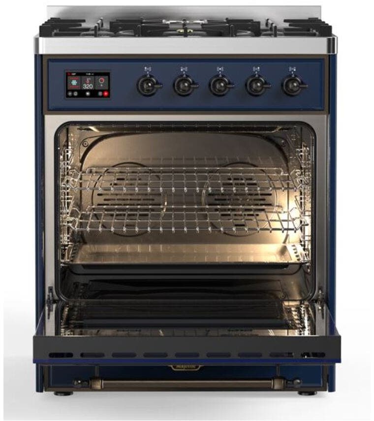 Ilve UM30DNE3MBB Natural Gas In Midnight Blue W/ Bronze Trim