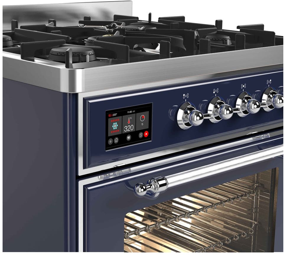Ilve UM30DNE3MBC Natural Gas In Midnight Blue W/ Chrome Trim