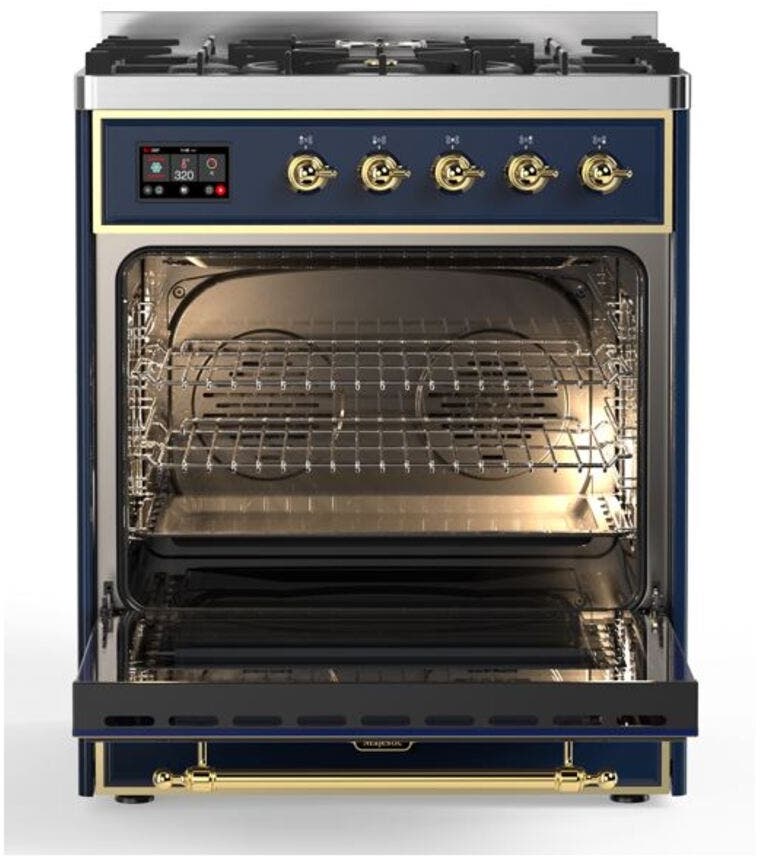 Ilve UM30DNE3MBG Natural Gas In Midnight Blue W/ Brass Trim