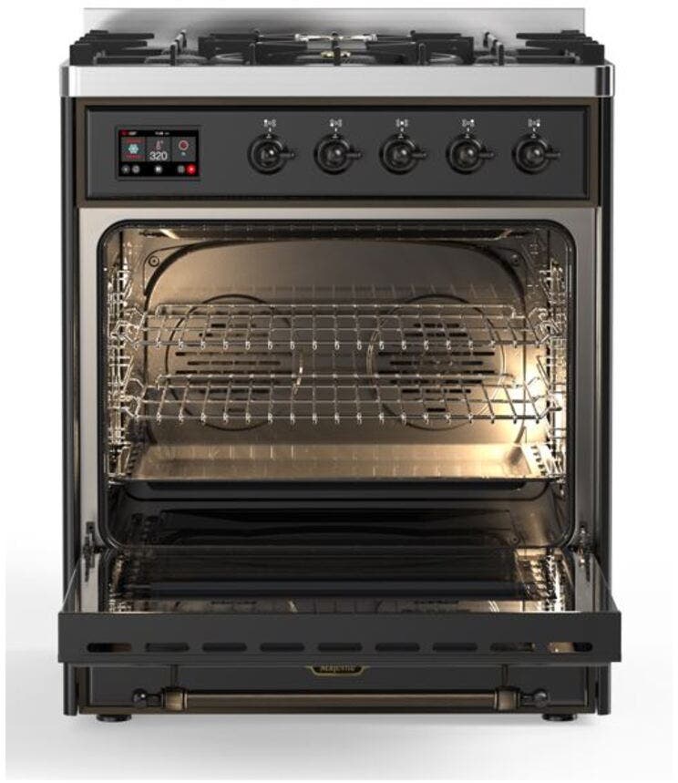 Ilve UM30DNE3MGB Natural Gas In Matte Graphite W/ Bronze Trim