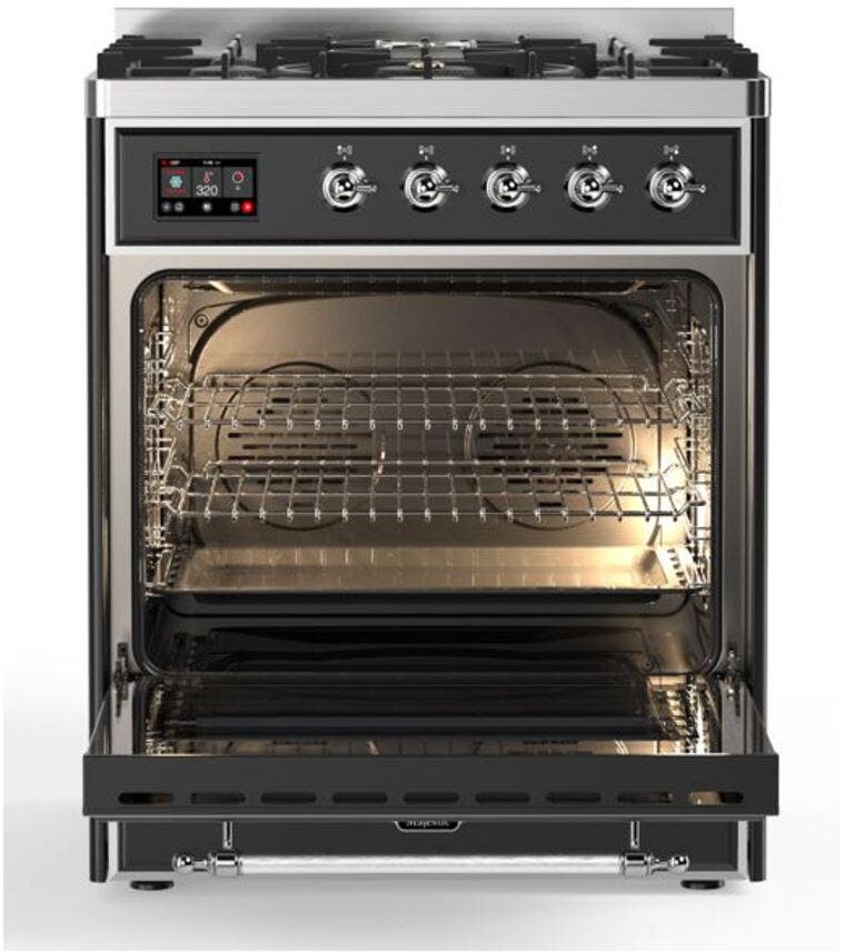 Ilve UM30DNE3MGC Natural Gas In Matte Graphite W/ Chrome Trim