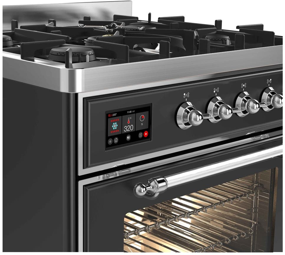 Ilve UM30DNE3MGC Natural Gas In Matte Graphite W/ Chrome Trim