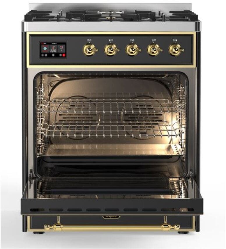 Ilve UM30DNE3MGG Natural Gas In Matte Graphite W/ Brass Trim