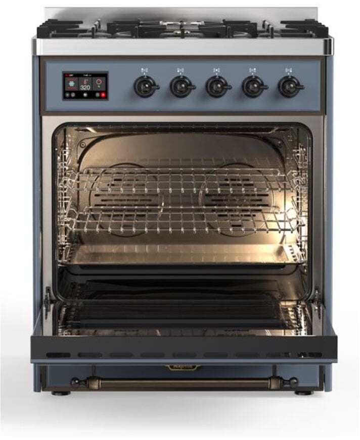 Ilve UM30DNE3BGB Natural Gas In Blue Grey W/ Bronze Trim