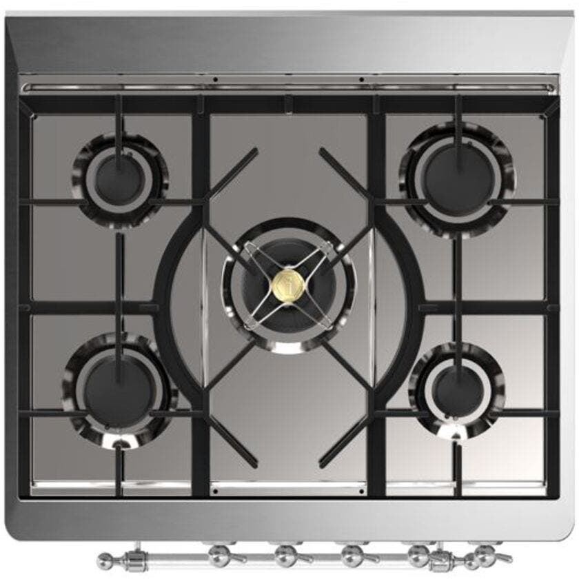 Ilve UM30DNE3BGC Natural Gas In Blue Grey W/ Chrome Trim