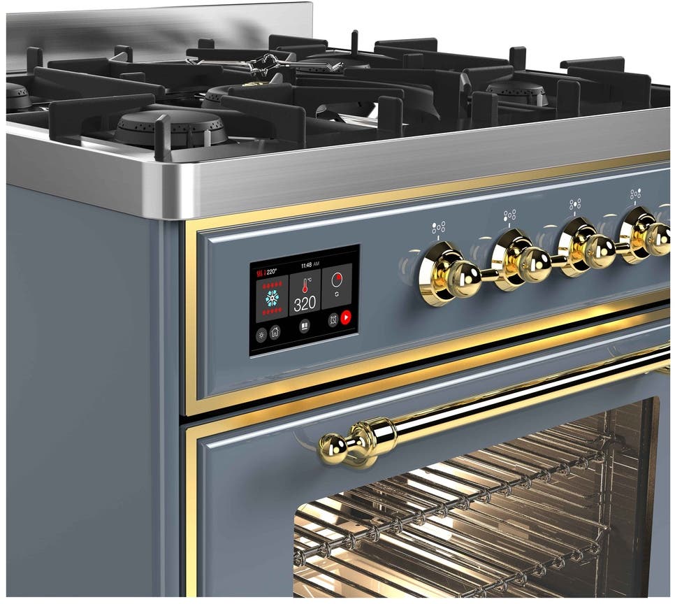 Ilve UM30DNE3BGGLP Liquid Propane In Blue Grey W/ Brass Trim