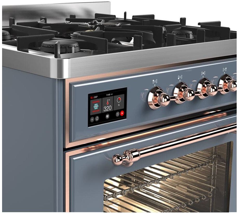 Ilve UM30DNE3BGPLP Liquid Propane In Blue Grey W/ Copper Trim