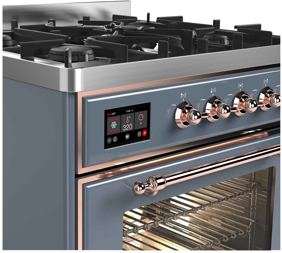 Ilve UM30DNE3BGP Natural Gas In Blue Grey W/ Copper Trim