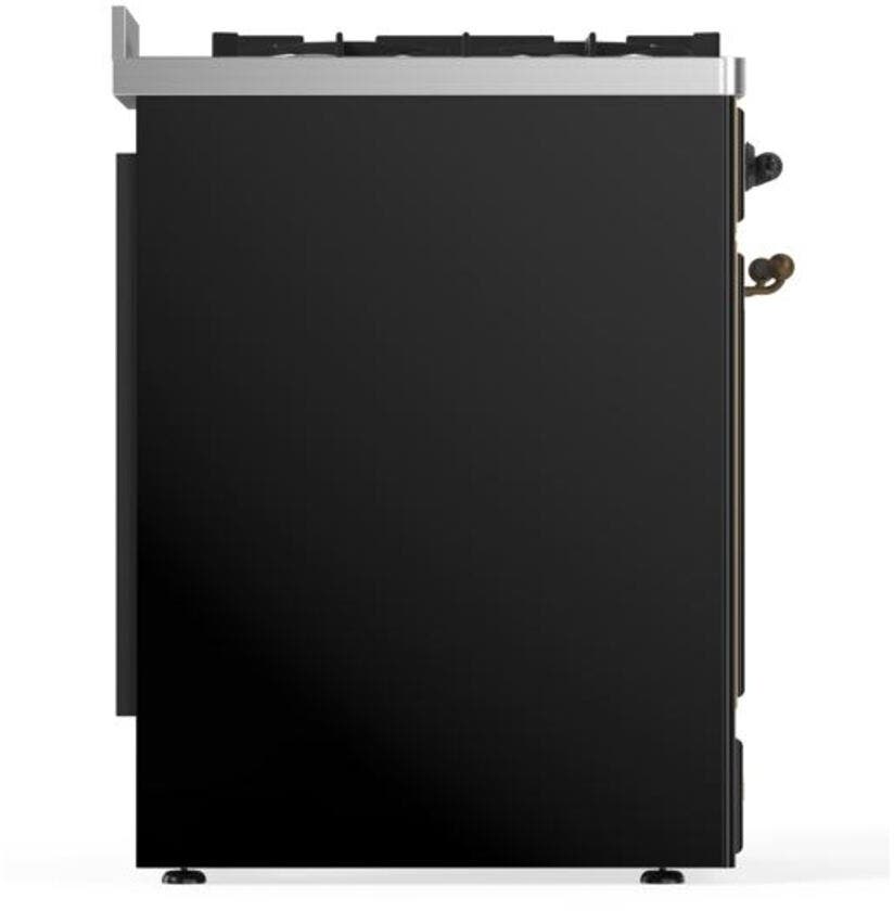 Ilve UM30DNE3BKB Natural Gas In Glossy Black W/ Bronze Trim