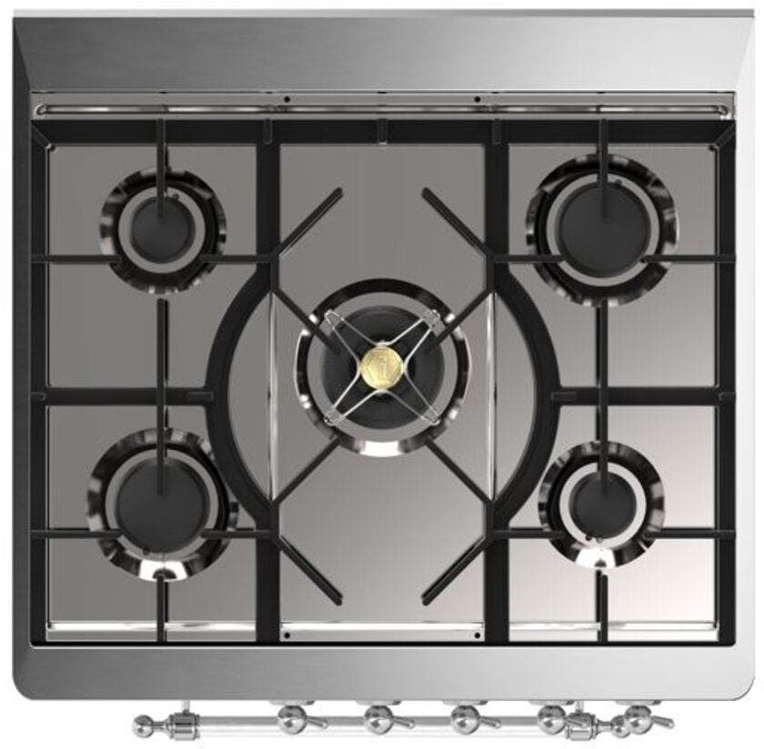 Ilve UM30DNE3BKC Natural Gas In Glossy Black W/ Chrome Trim
