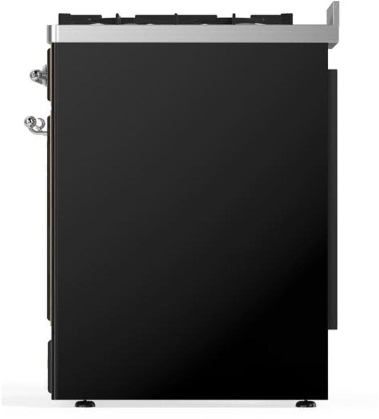 Ilve UM30DNE3BKC Natural Gas In Glossy Black W/ Chrome Trim