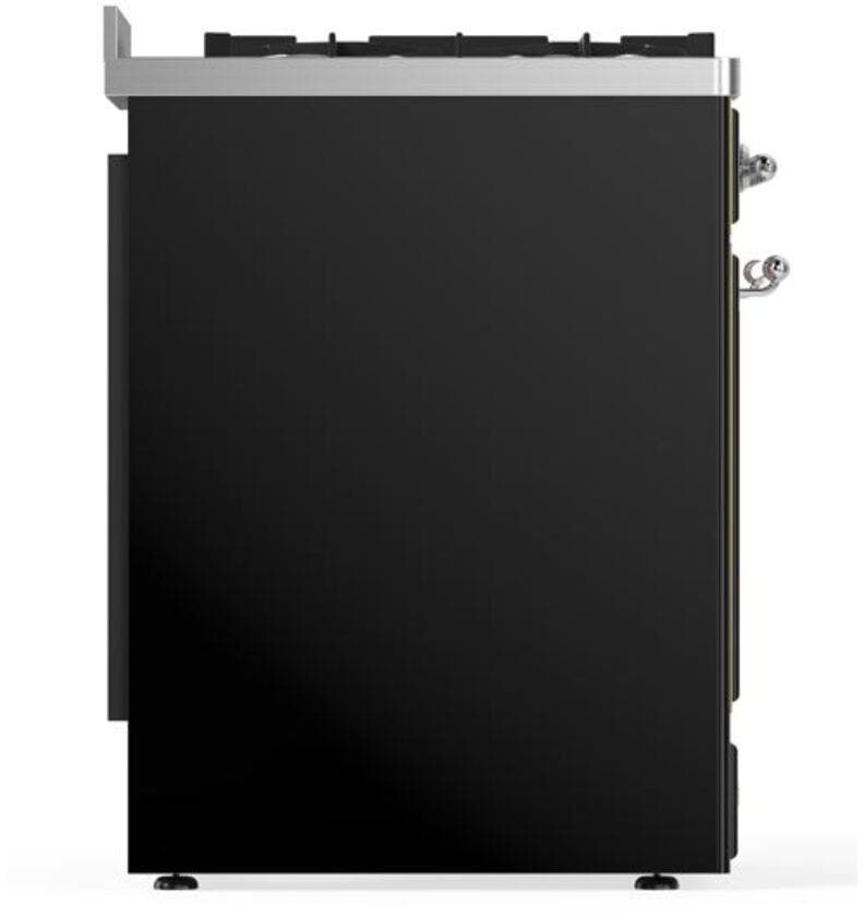 Ilve UM30DNE3BKC Natural Gas In Glossy Black W/ Chrome Trim