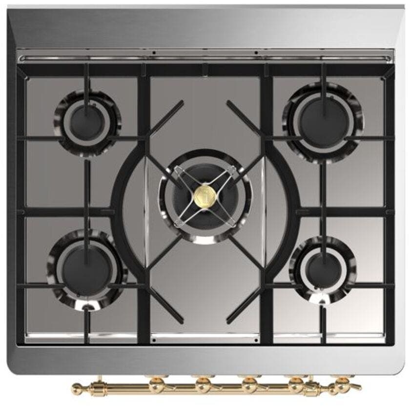Ilve UM30DNE3BKG Natural Gas In Glossy Black W/ Brass Trim