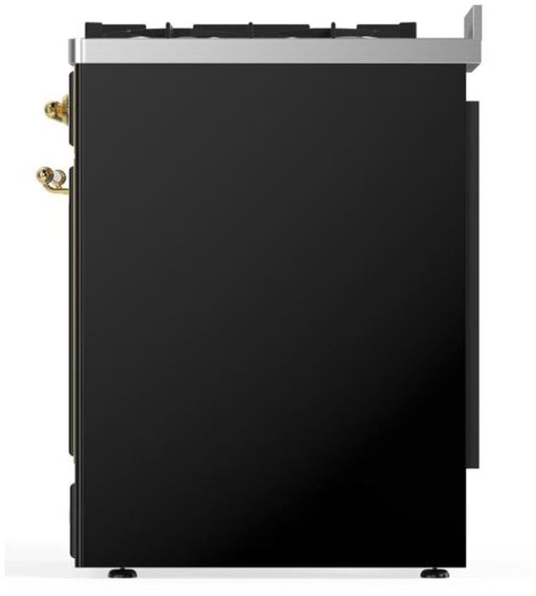 Ilve UM30DNE3BKG Natural Gas In Glossy Black W/ Brass Trim