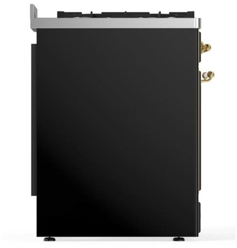 Ilve UM30DNE3BKG Natural Gas In Glossy Black W/ Brass Trim