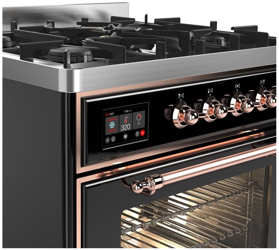 Ilve UM30DNE3BKP Natural Gas In Glossy Black W/ Copper Trim