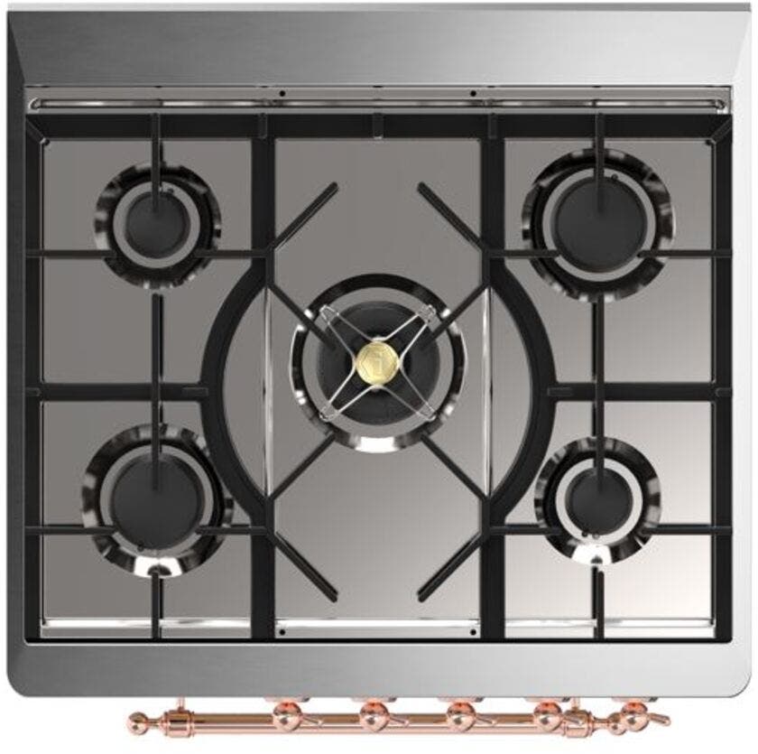 Ilve UM30DNE3BKP Natural Gas In Glossy Black W/ Copper Trim