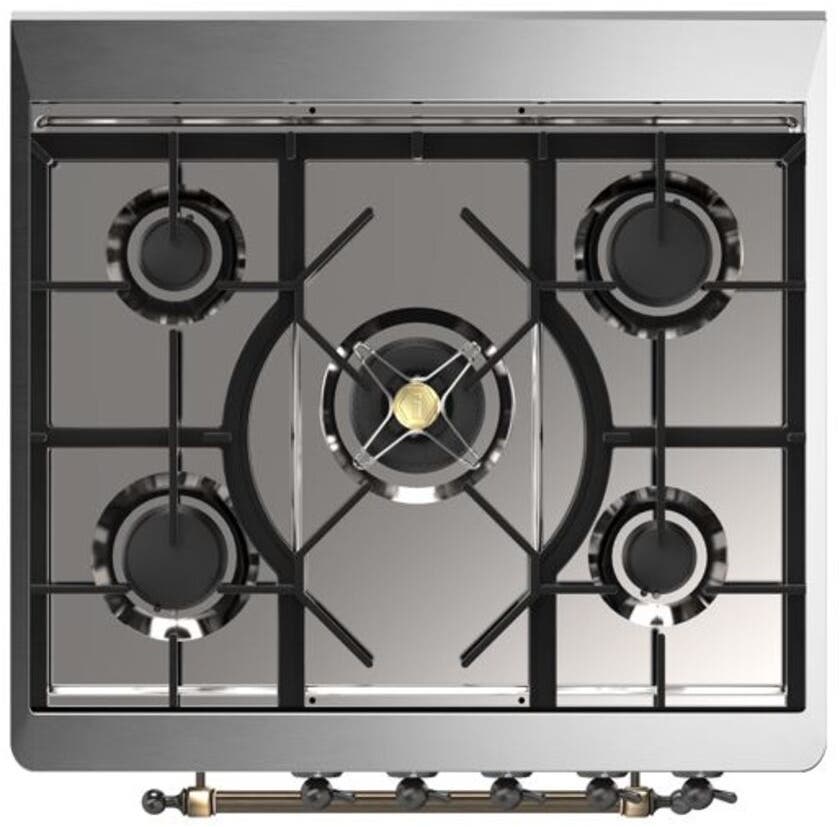 Ilve UM30DNE3BUB Natural Gas In Burgundy W/ Bronze Trim
