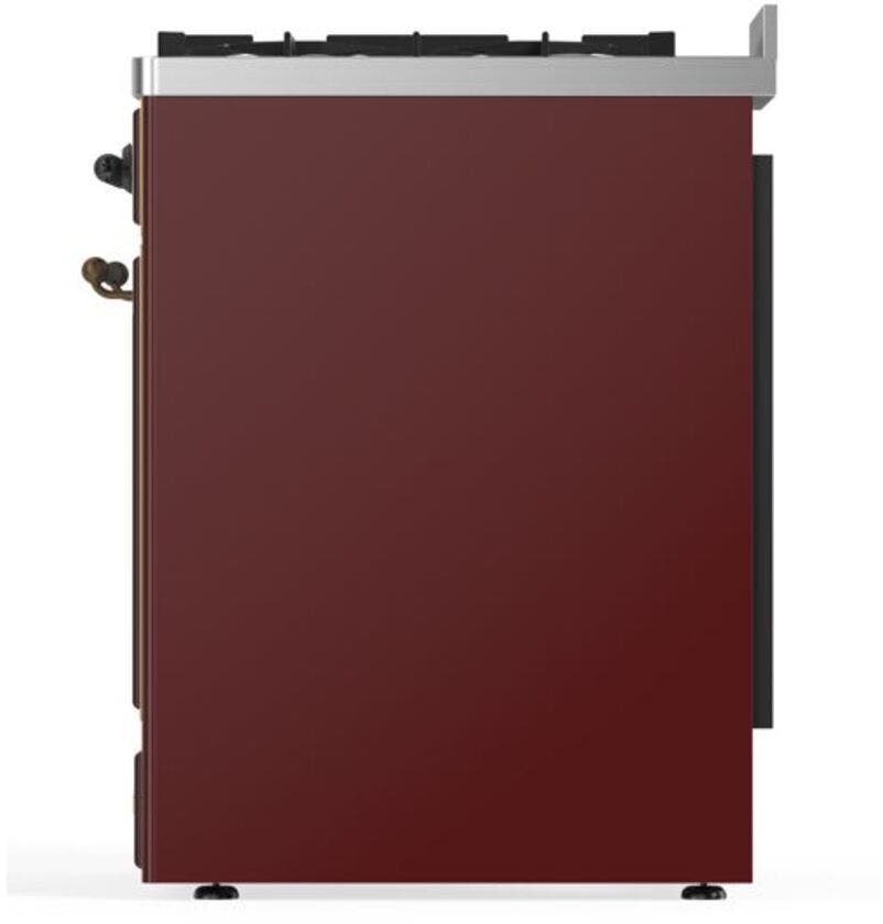 Ilve UM30DNE3BUB Natural Gas In Burgundy W/ Bronze Trim