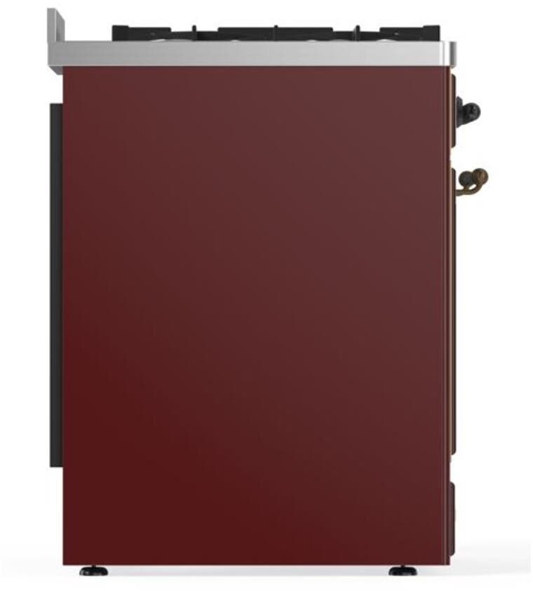 Ilve UM30DNE3BUB Natural Gas In Burgundy W/ Bronze Trim
