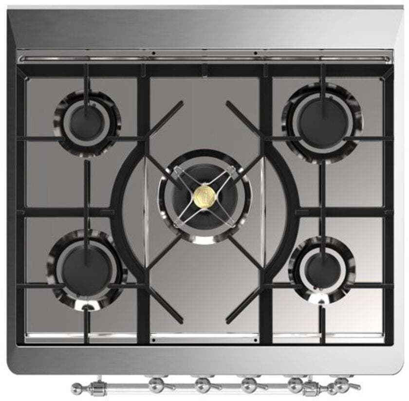 Ilve UM30DNE3BUC Natural Gas In Burgundy W/ Chrome Trim