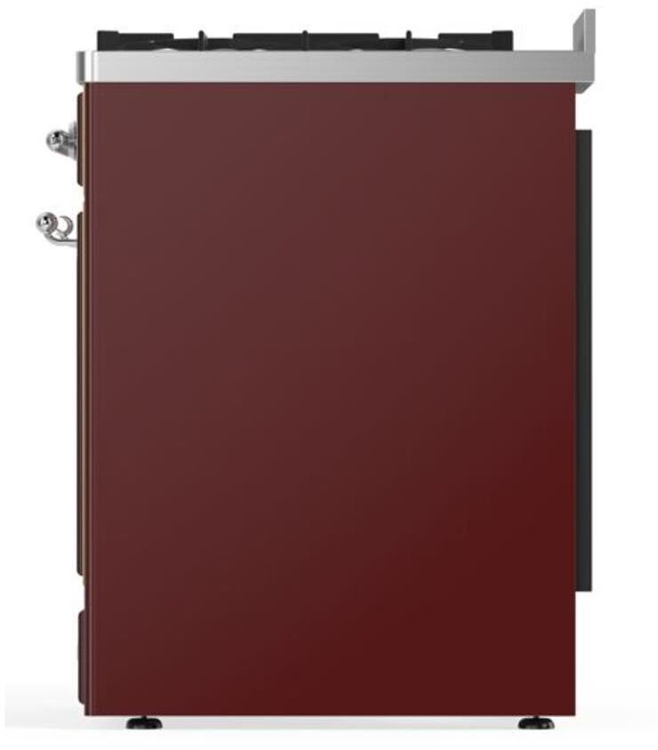 Ilve UM30DNE3BUC Natural Gas In Burgundy W/ Chrome Trim