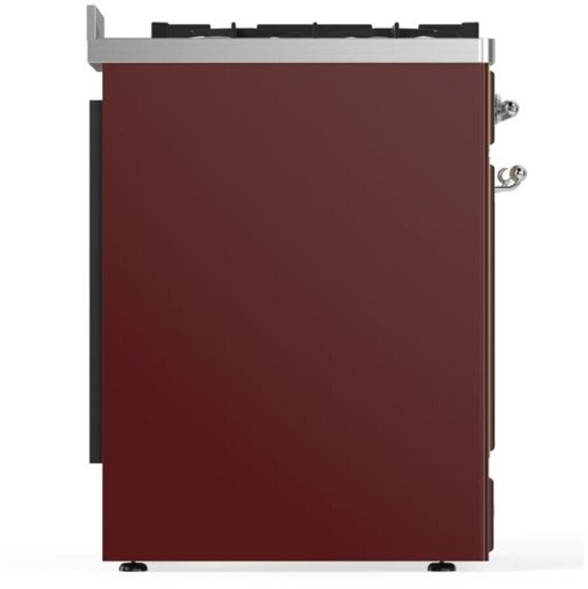 Ilve UM30DNE3BUC Natural Gas In Burgundy W/ Chrome Trim