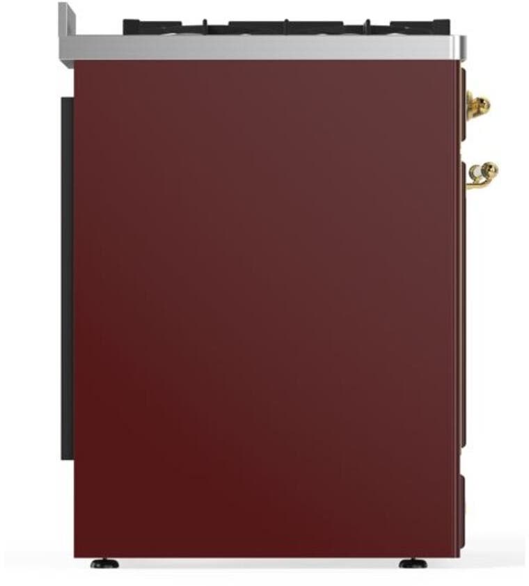 Ilve UM30DNE3BUG Natural Gas In Burgundy W/ Brass Trim