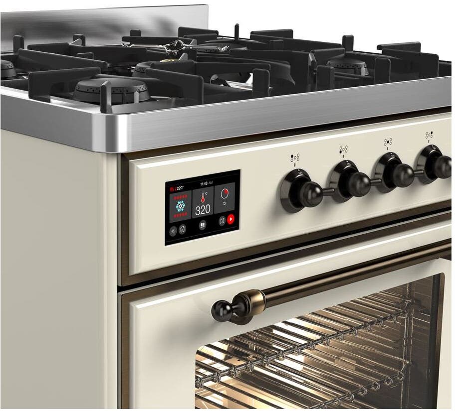 Ilve UM30DNE3AWBLP Liquid Propane In Antique White W/ Bronze Trim