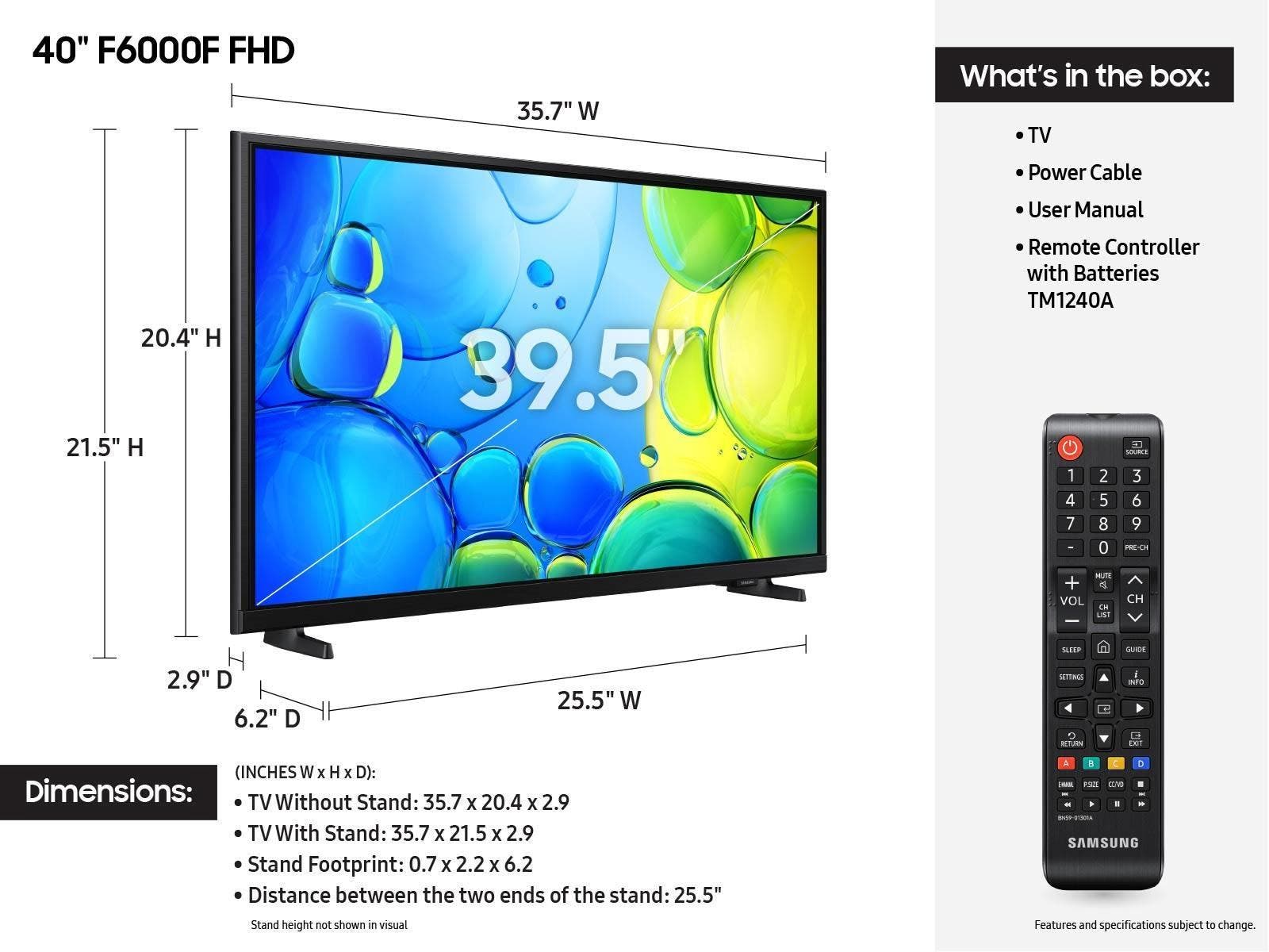 Samsung Electronics UN40F6000FFXZA 40 Inch