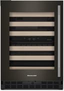 24 Inch Undercounter Wine Cellar with 46 Standard Wine Bottle Capacity, SatinGlide® Full-Extension Wood-Front Racks, Fully Flush Installation, Temperature Monitoring System, Motion-Activated LED Lighting, Two Temperature-Controlled Zones, Door Alarm, Sabbath Mode and STAR-K Certified