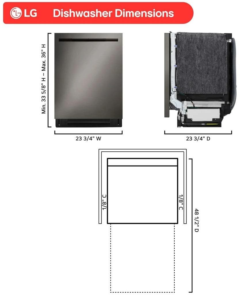 LG LDNPM545D Printproof Black Stainless Steel