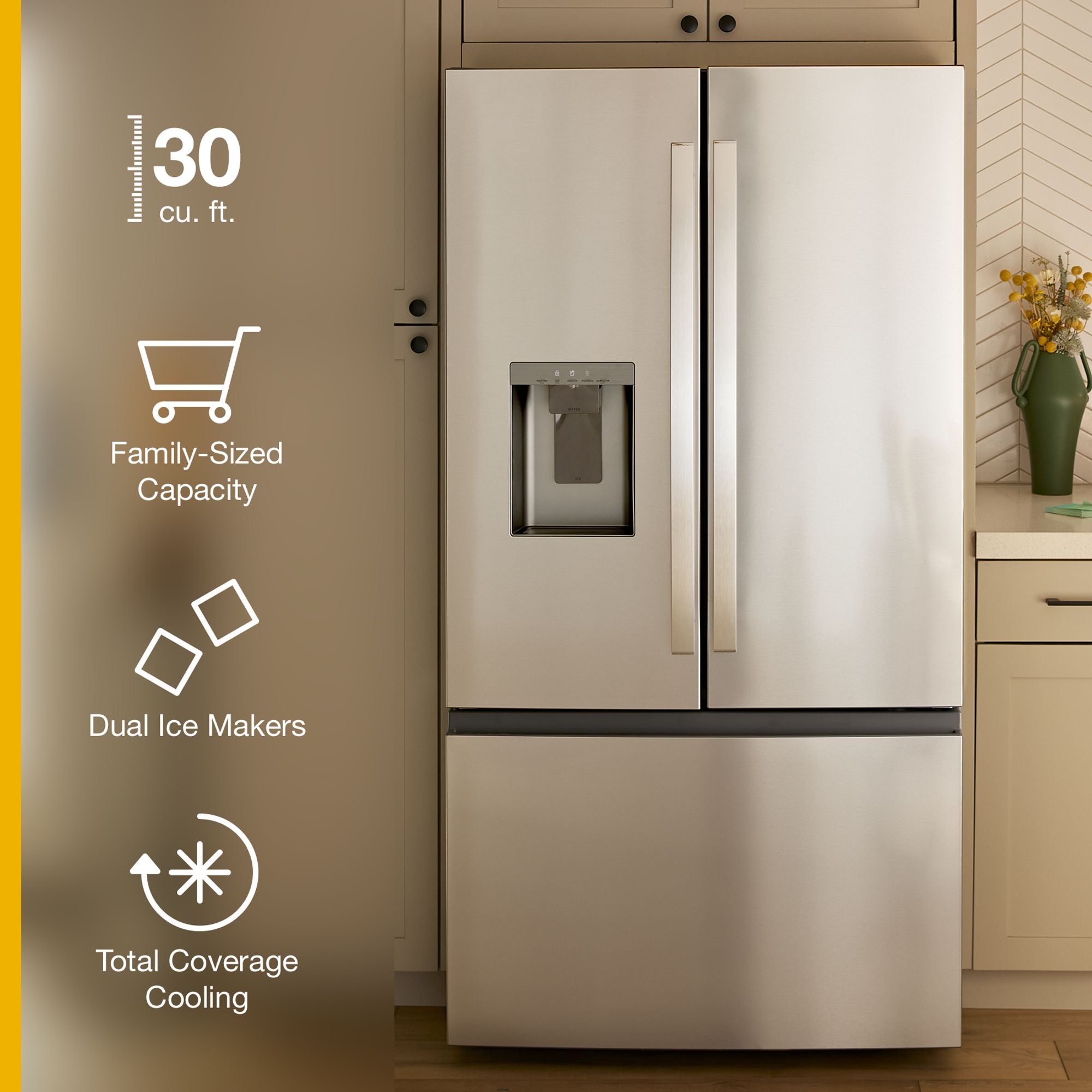 Whirlpool WRFF3736SZ 36 Inch Freestanding French Door Refrigerator
