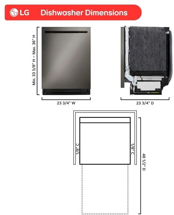 LG LDNPM545D Printproof Black Stainless Steel