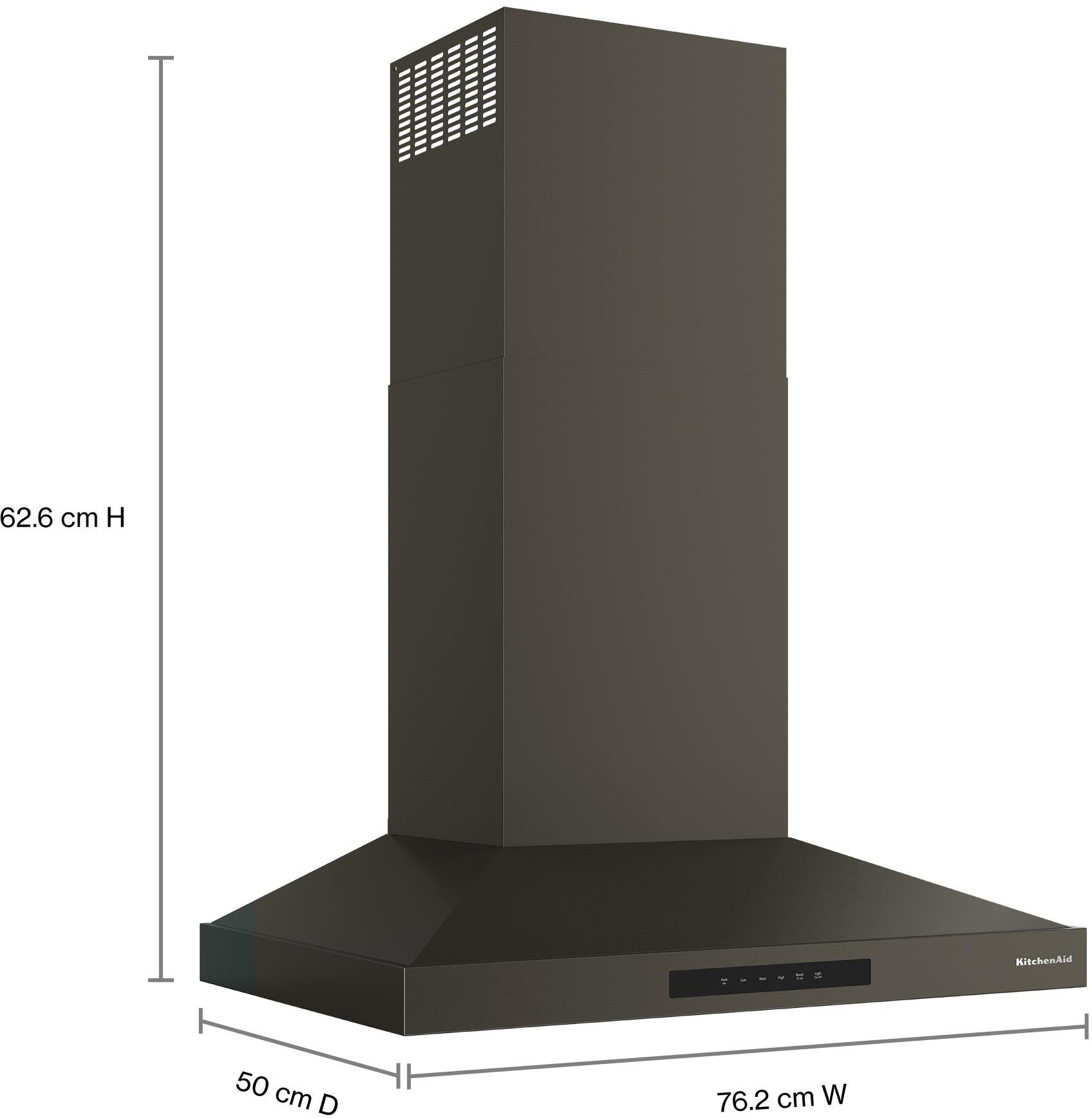KitchenAid KVWC730SBE 30 Inch Wall Mount Chimney Hood Black Ore