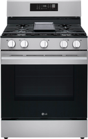 30 Inch Smart Freestanding Smart Gas Range with 5 Sealed Burners, 6.3 Cu. Ft. Capacity, UltraHeat™ 20K BTU Burner, ProBake Convection®, Air Fry, EasyClean® + Self Clean, Storage Drawer, and Sabbath Mode