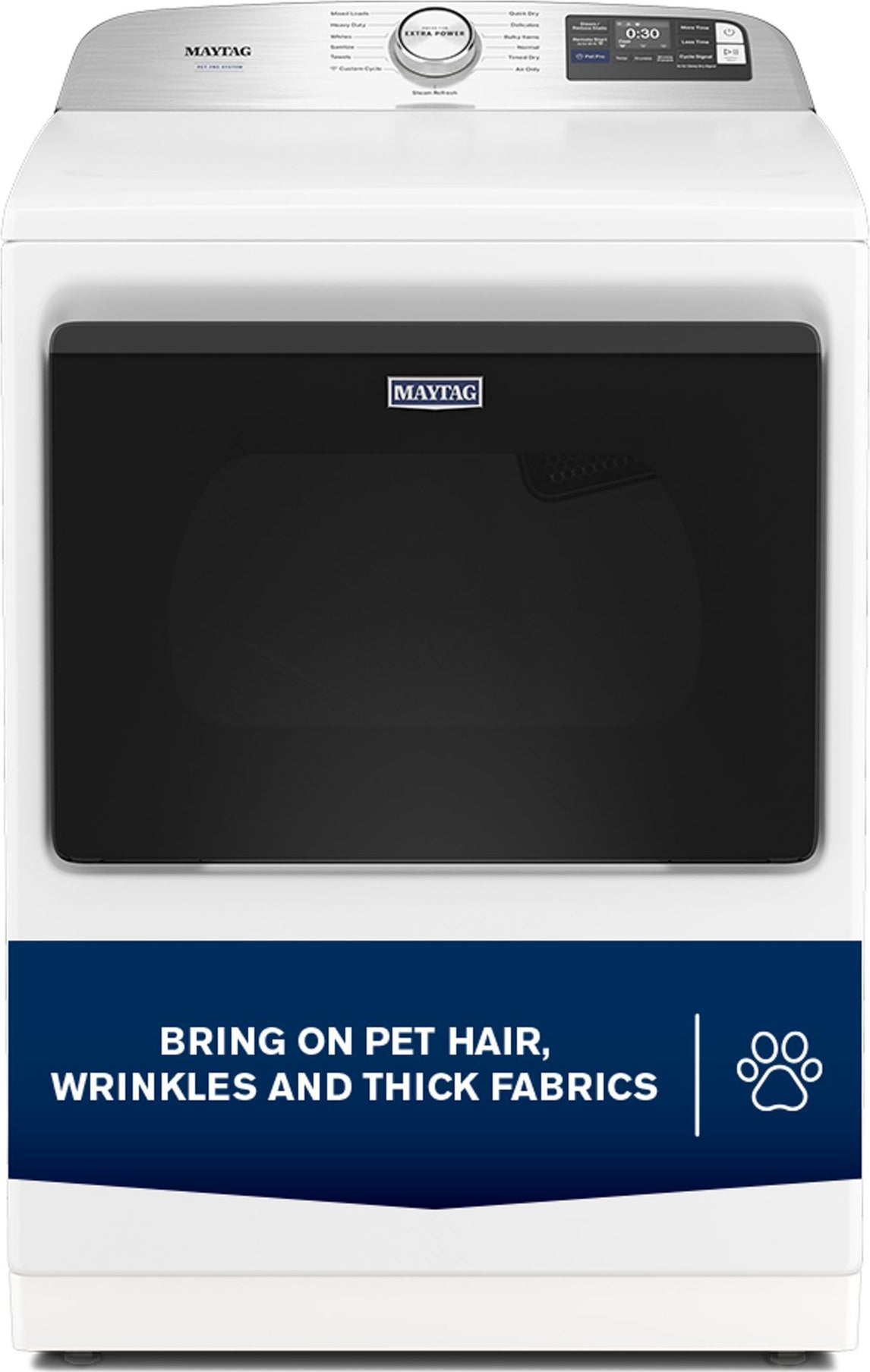 Maytag MED7205RW 7.4 Cu. Ft. Smart Top Load Electric Dryer White