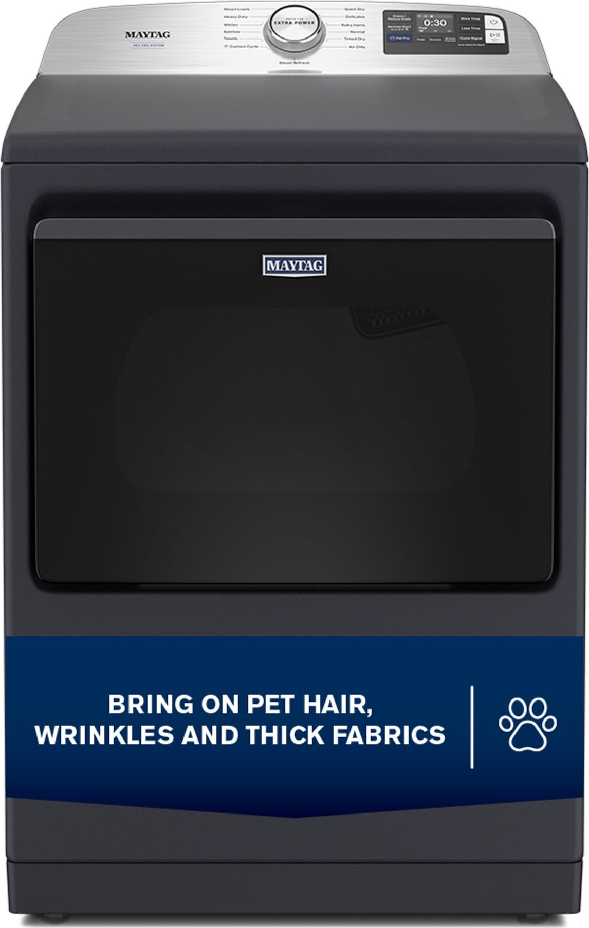 Maytag MGD7205RF 27 Inch Smart Gas Top Load Dryer Midnight Steel