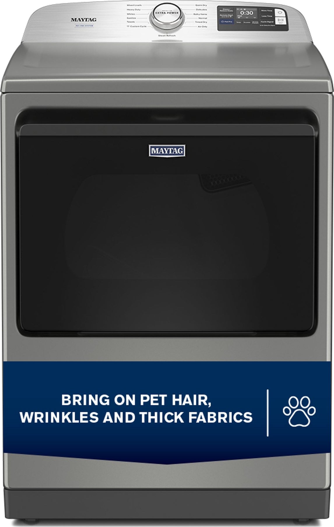 Maytag MGD7205RR 27 Inch Smart Gas Top Load Dryer Classic Silver