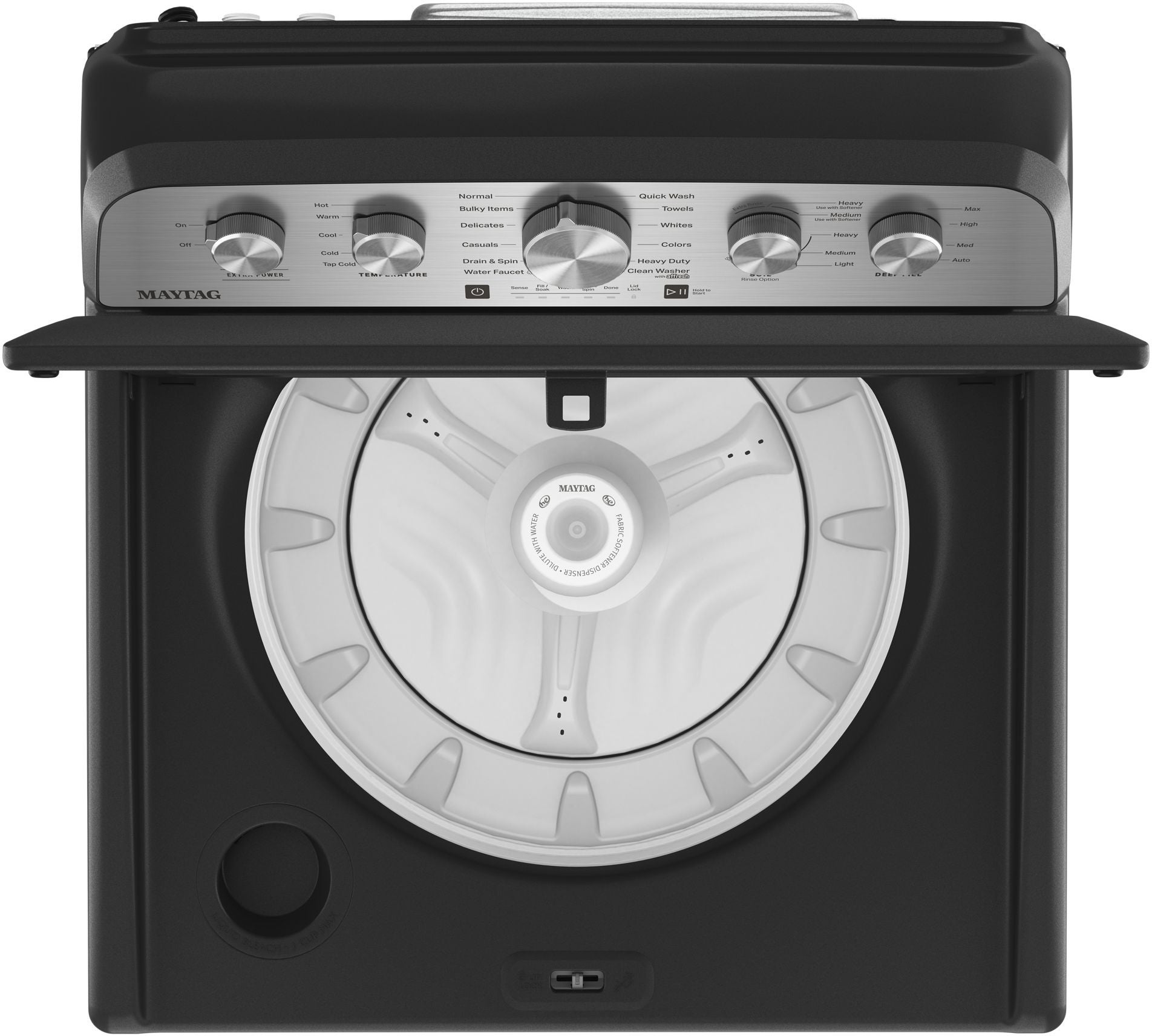 Maytag MVW5435PBK Top Load Washer Volcano Black | Plesser's Appliances