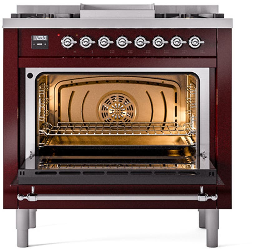 Ilve UP36FQNMPBUCLP Burgundy With Chrome Trim, Lp