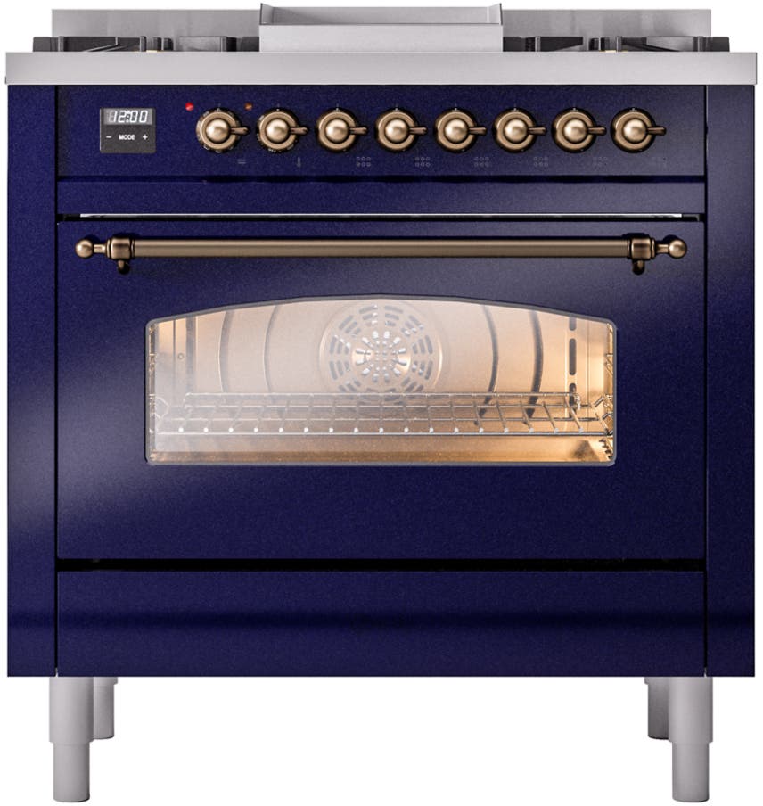 Ilve UP36FNMPMBBLP Midnight Blue With Bronze Trim, Lp