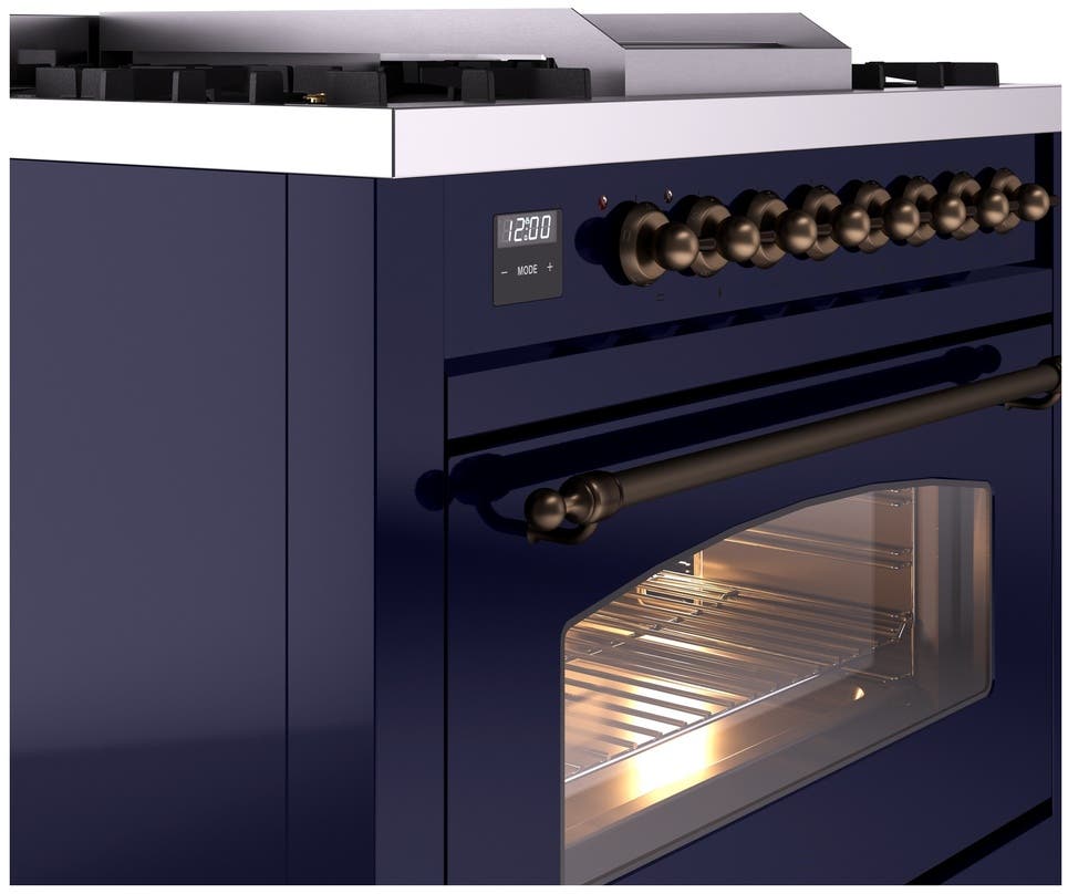 Ilve UP36FNMPMBBLP Midnight Blue With Bronze Trim, Lp