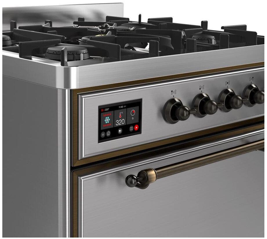 Ilve UM30DQNE3SSB Natural Gas In Stainless Steel W/ Bronze Trim