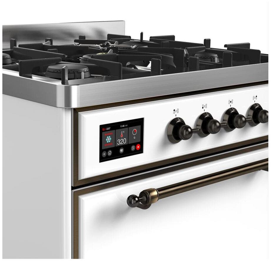 Ilve UM30DQNE3WHBLP Liquid Propane In White W/ Bronze Trim