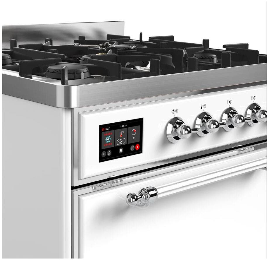 Ilve UM30DQNE3WHC Natural Gas In White W/ Chrome Trim