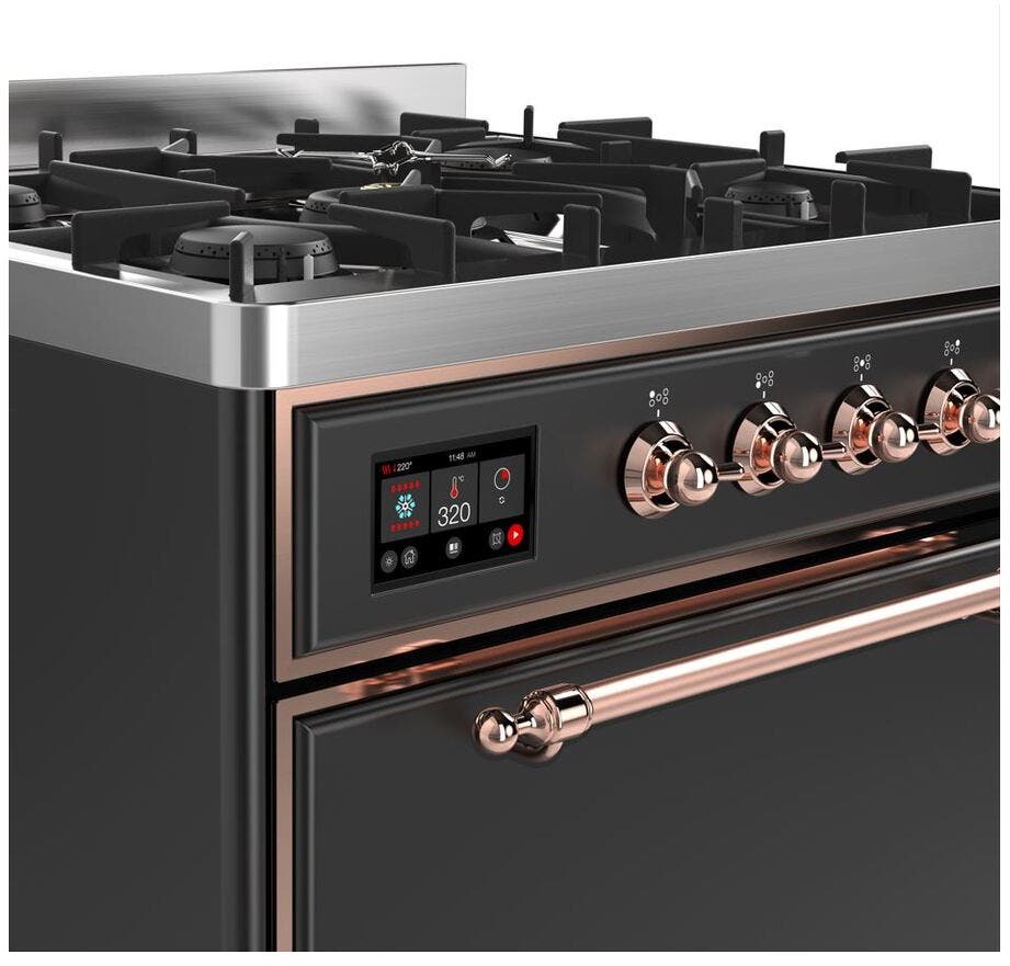 Ilve UM30DQNE3MGP Natural Gas In Matte Graphite W/ Copper Trim
