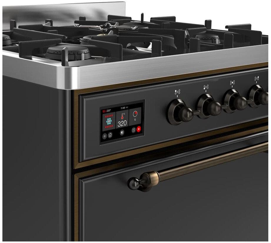 Ilve UM30DQNE3MGBLP Liquid Propane In Matte Graphite W/ Bronze Trim