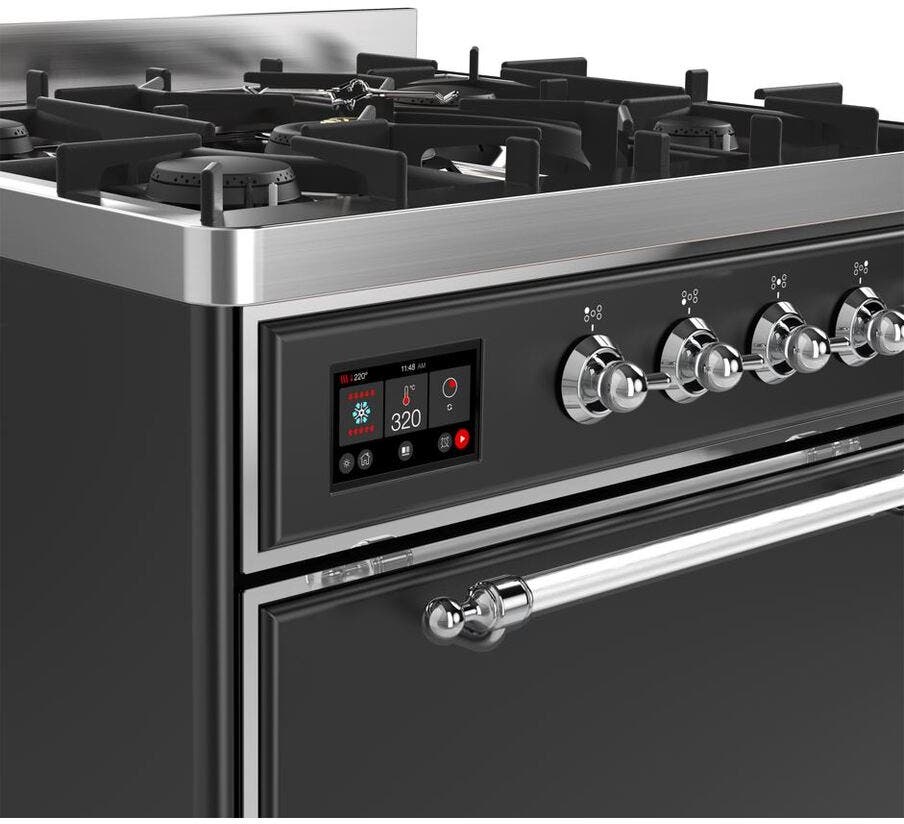 Ilve UM30DQNE3MGCLP Liquid Propane In Matte Graphite W/ Chrome Trim